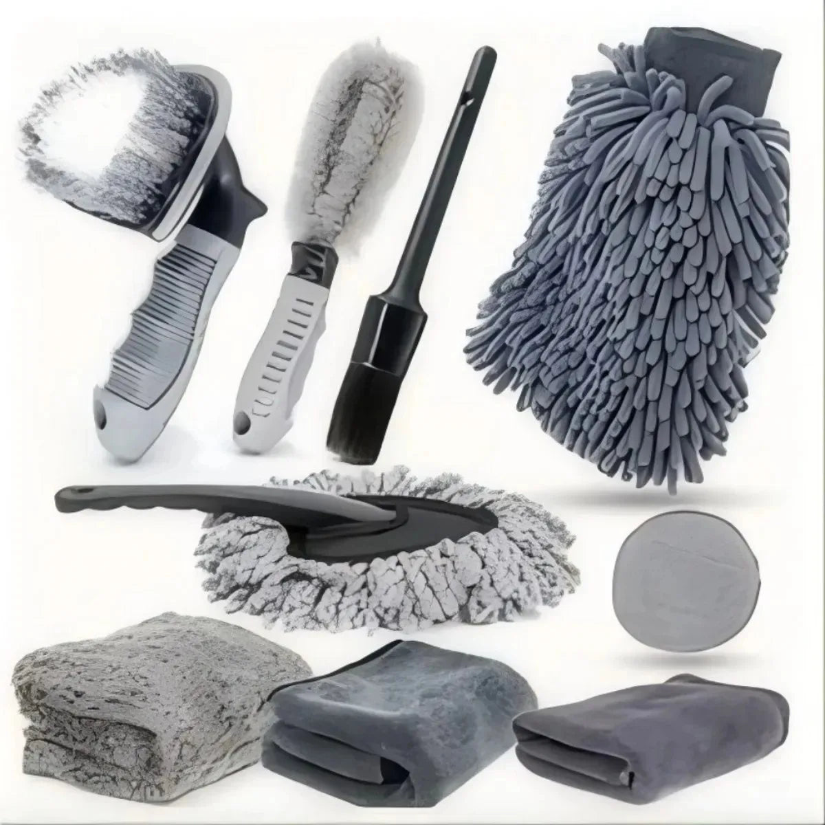 Auto Detailing Kit – Wax Applicator, Microfiber Towels & Tire Brush