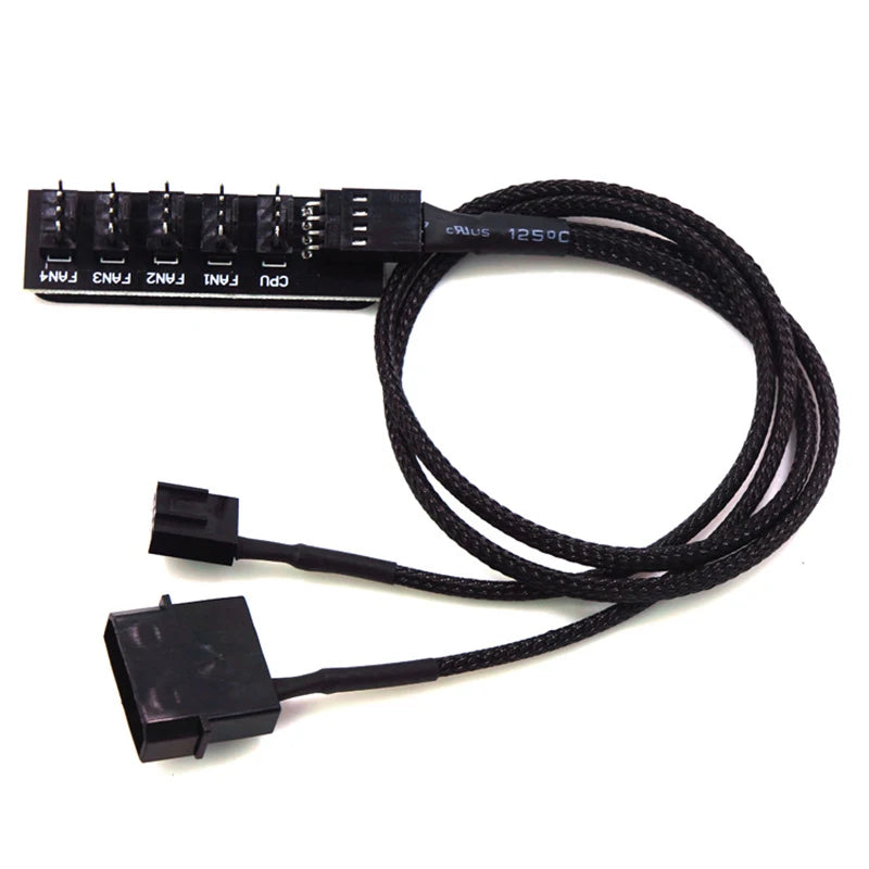 5-in-1 PWM Fan Hub 4-Pin Splitter – Independent Power Adapter