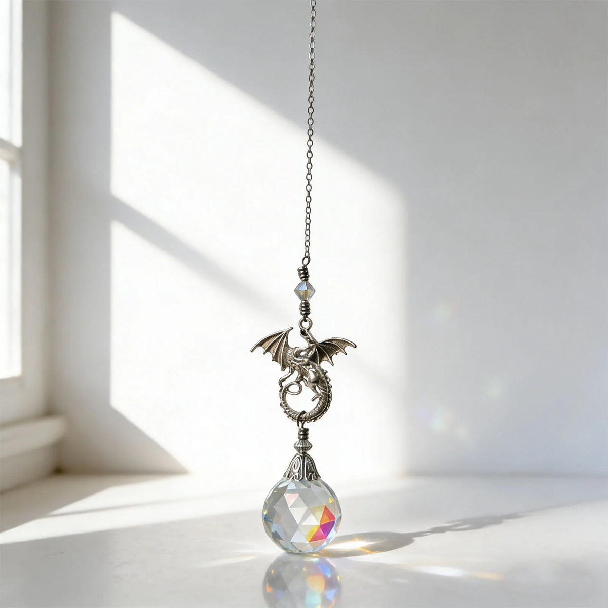 Retro Flying Dragon Crystal Pendant Car Hanging Sun Catcher