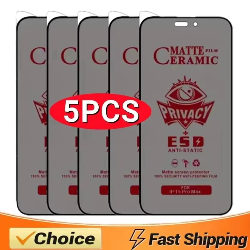 Matte Ceramic Privacy Screen Protector for iPhone – Anti-Spy