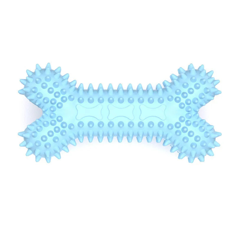 Spiky Rubber Dog Chew Toys – Bone & Ball Teething Set