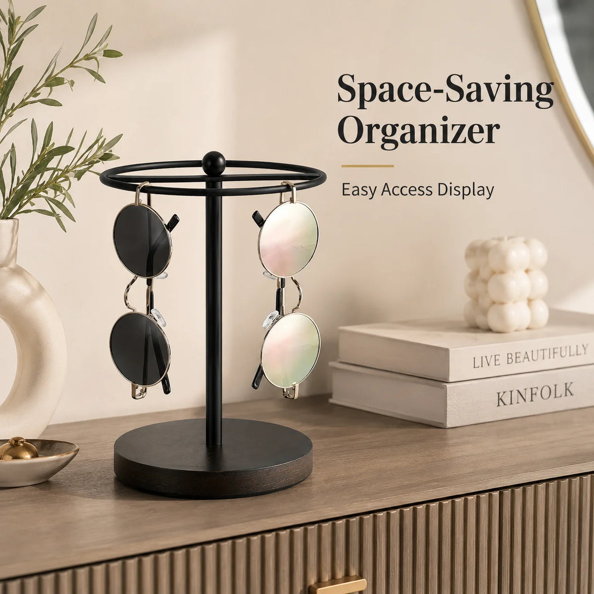 360° Rotating Sunglasses Organizer Stand | Desktop Eyewear Rack