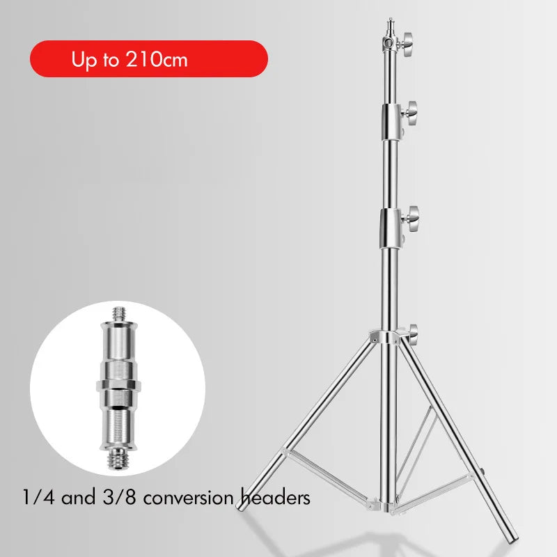2.1M Heavy Duty Photography Light Stand | Spring Cushioned Tripod