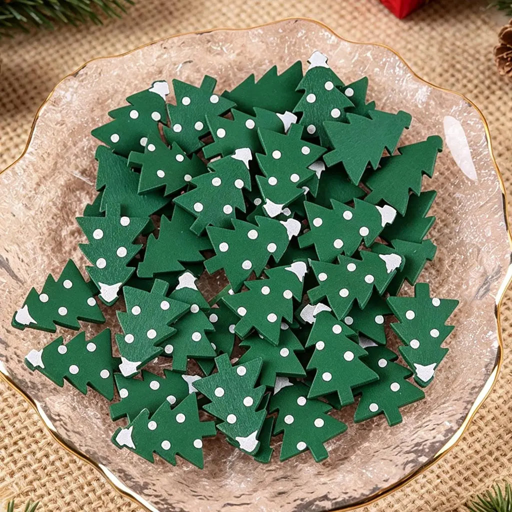 50-Piece Christmas Wooden DIY Patches – Festive Holiday Crafts
