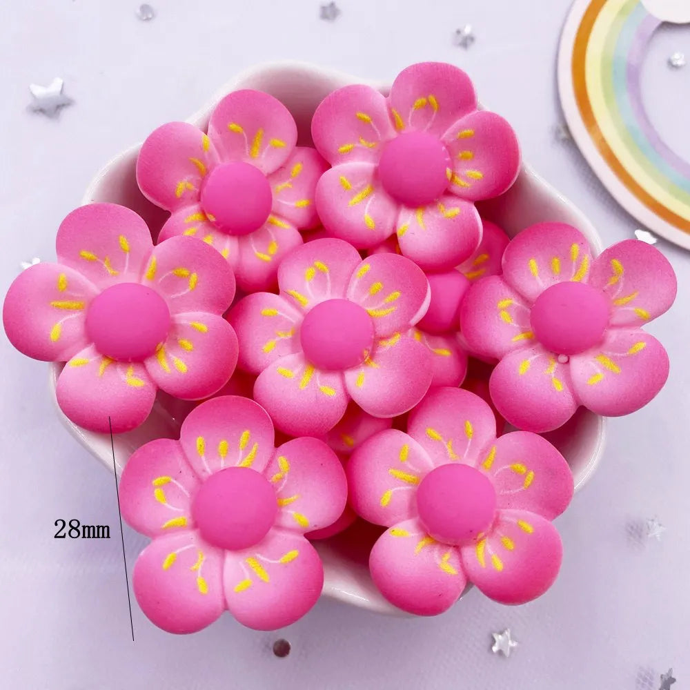 Kawaii Resin Cherry Blossom Flatback Figurines 10PCS – DIY Crafts