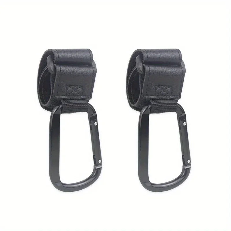 Universal Heavy-Duty Stroller Hooks – Diaper Bag Clip Organizer