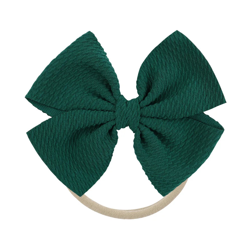 12-Pack Grosgrain Ribbon Hair Bows – Elastic Ponytail Holders