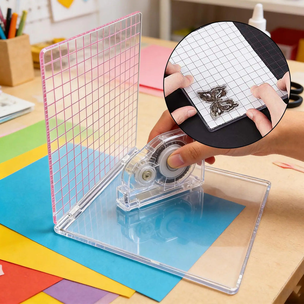 Acrylic Stamp Block Positioner | Transparent Grid Stamping Tool