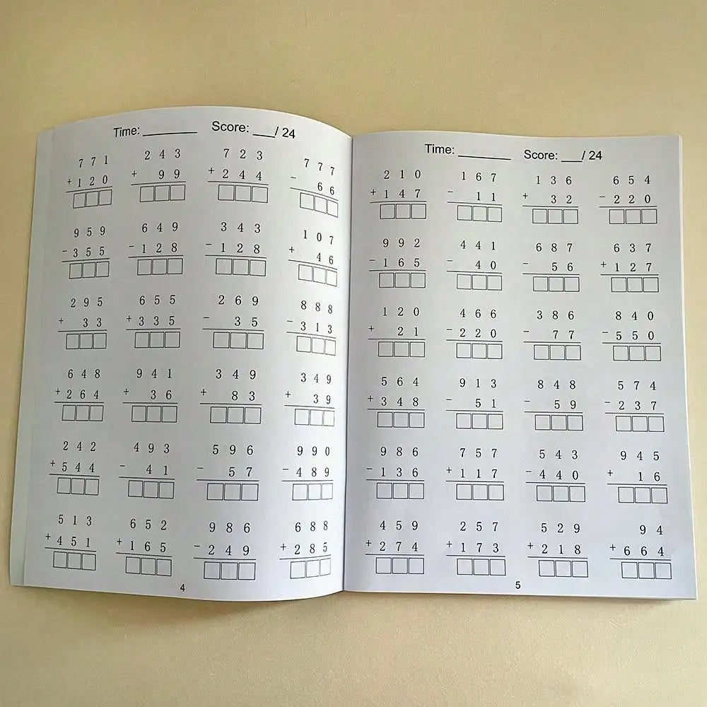 Addition & Subtraction within 1000 Math Workbook Grades 1–4