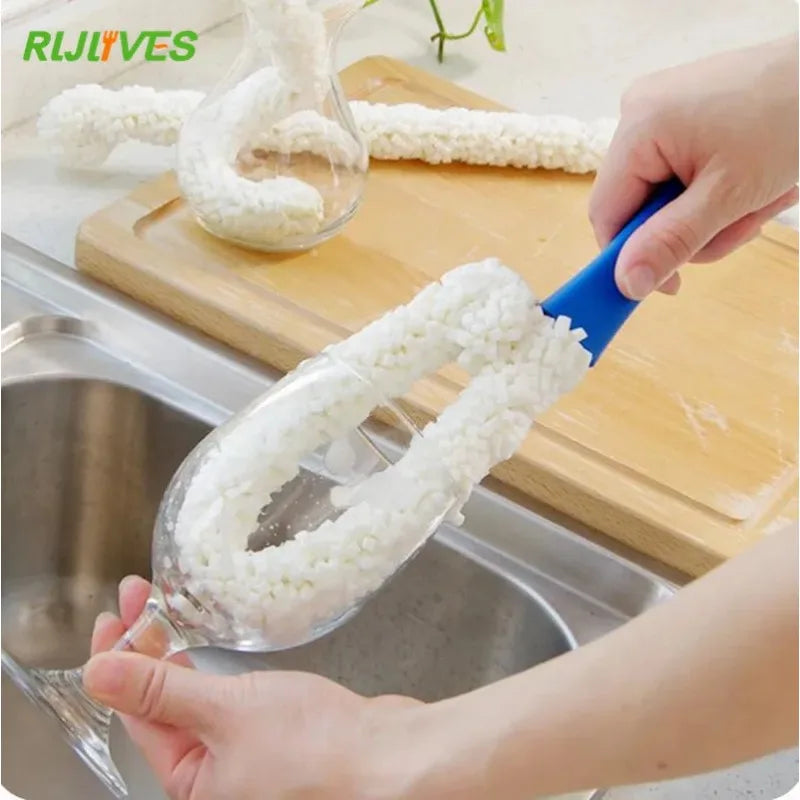 Flexible Wand Sponge Brush – Wine Bottle & Decanter Cleaner