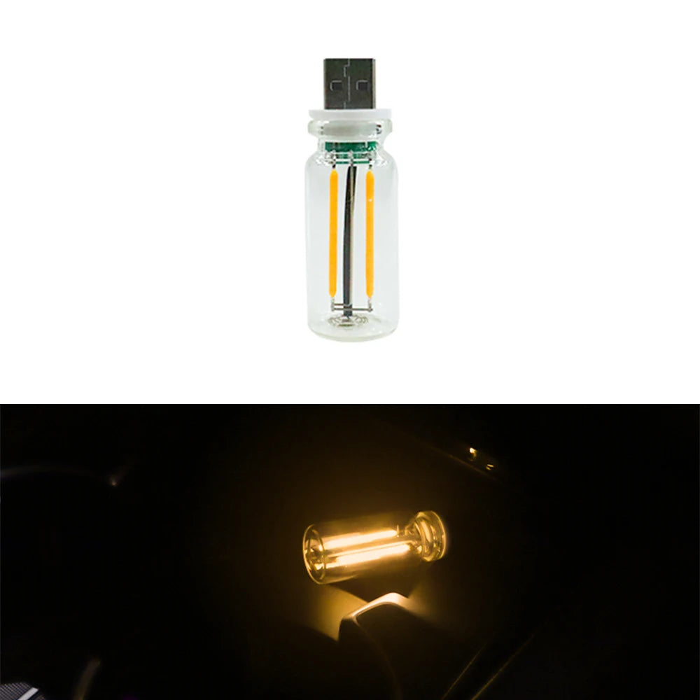 USB LED Flame Candle Ambient Light – Car & Home Décor