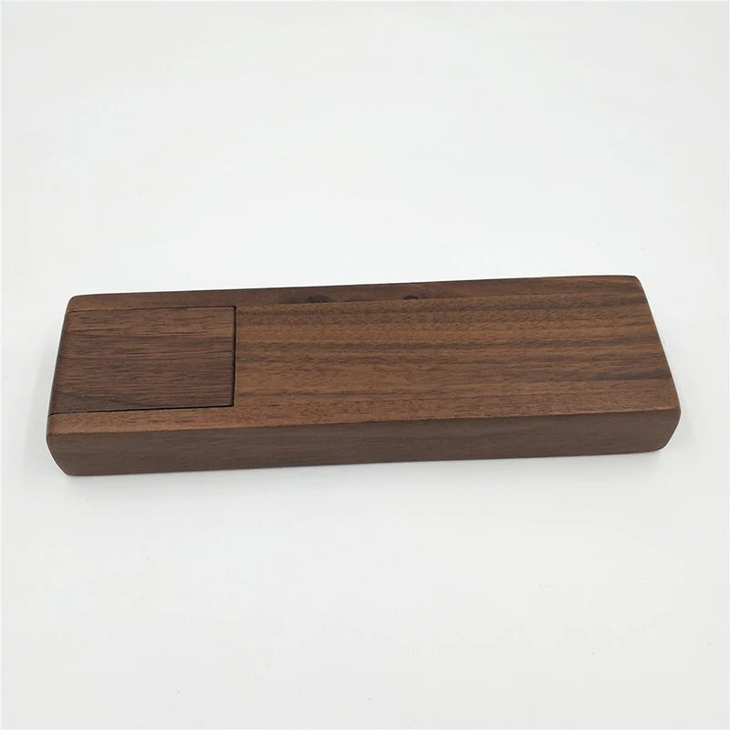 Walnut Wood Single Pen Display Case – Foldable Gift Box