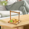 4-Compartment Bamboo Round Serving Tray for Snacks & Parties