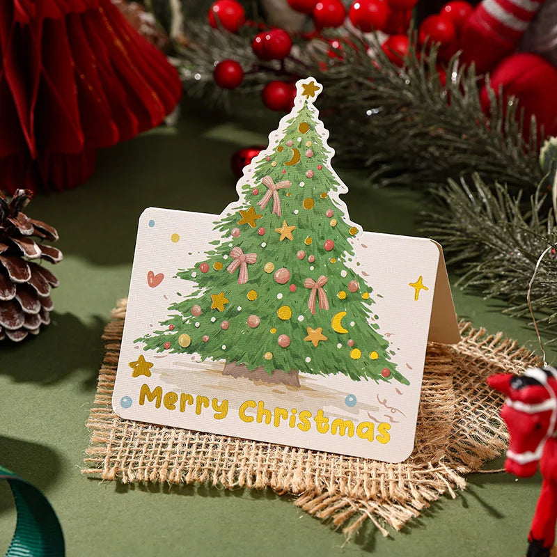 10-Pack Gold Foil Christmas Greeting Cards with Envelopes