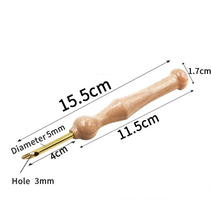 Wooden Handle Punch Needle Threader – Embroidery & Felting Tool