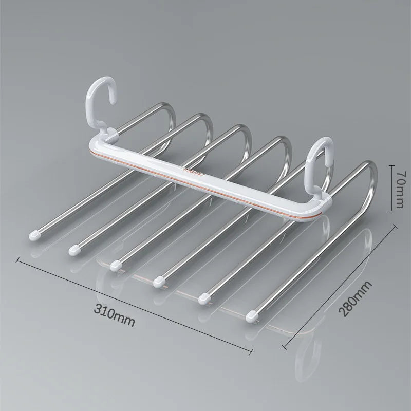 Multi-Layer Folding Pants Hanger Rack – Anti-Slip Clips