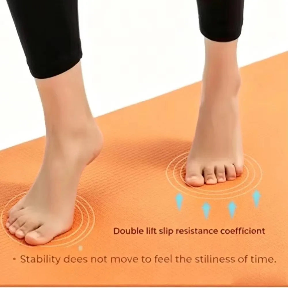 Non-Slip EVA Yoga & Pilates Mat 6mm Thick 180×50cm