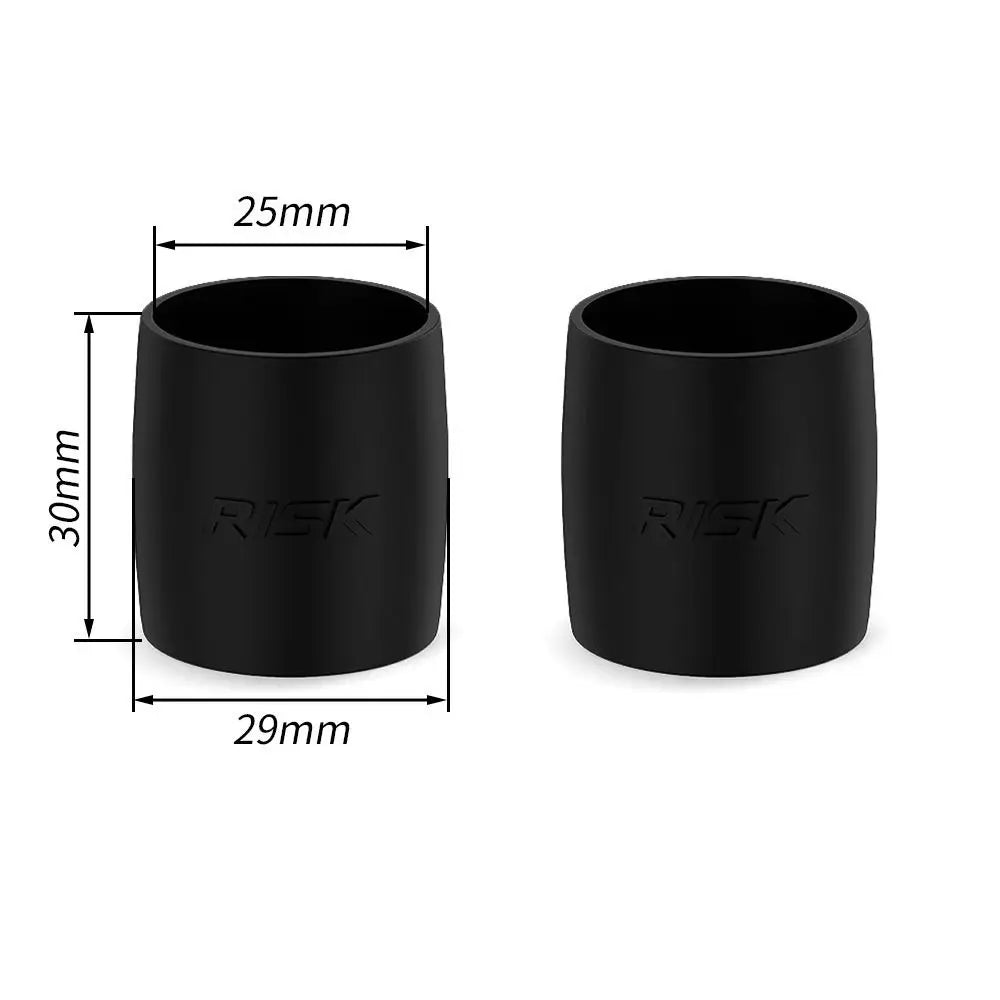 2-Pack Silicone Bicycle Handlebar Fixing Rings – Black & Red