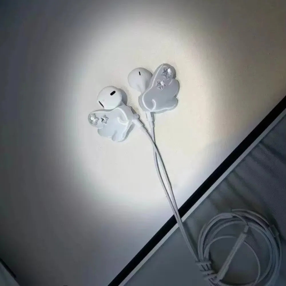 Angel Wing 3D Earbud Ornament – Y2K Star Gem Clip-On Decoration
