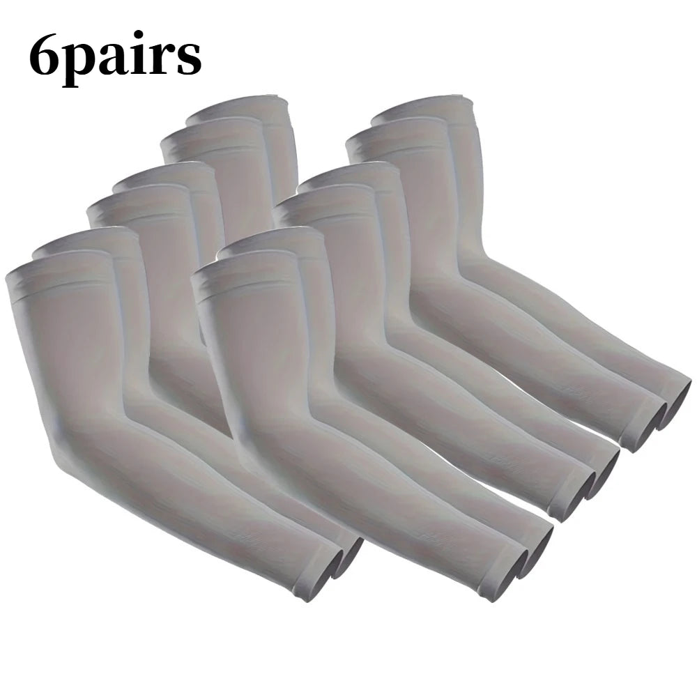 6-Pair UV Cooling Arm Sleeves – Unisex Sun Protection Sport
