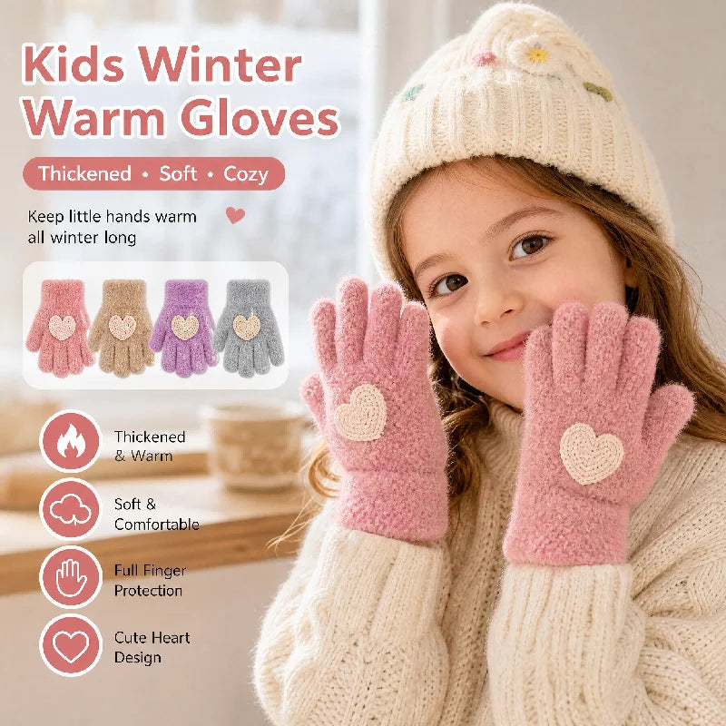 Kids Fleece-Lined Winter Gloves – Toddler Boys & Girls