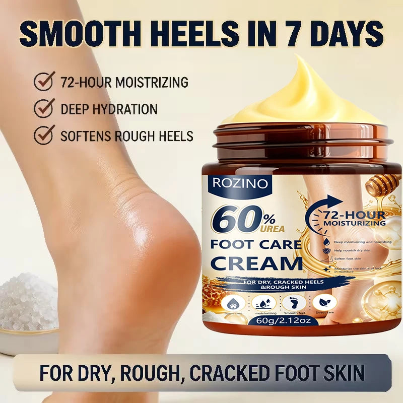 ROZINO 60G Urea Foot Cream – 72-Hr Moisturizing Heel Repair