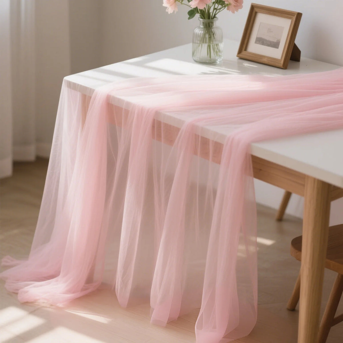 Pearl Tulle Fabric – Soft Mesh Yarn for Weddings & DIY Decor