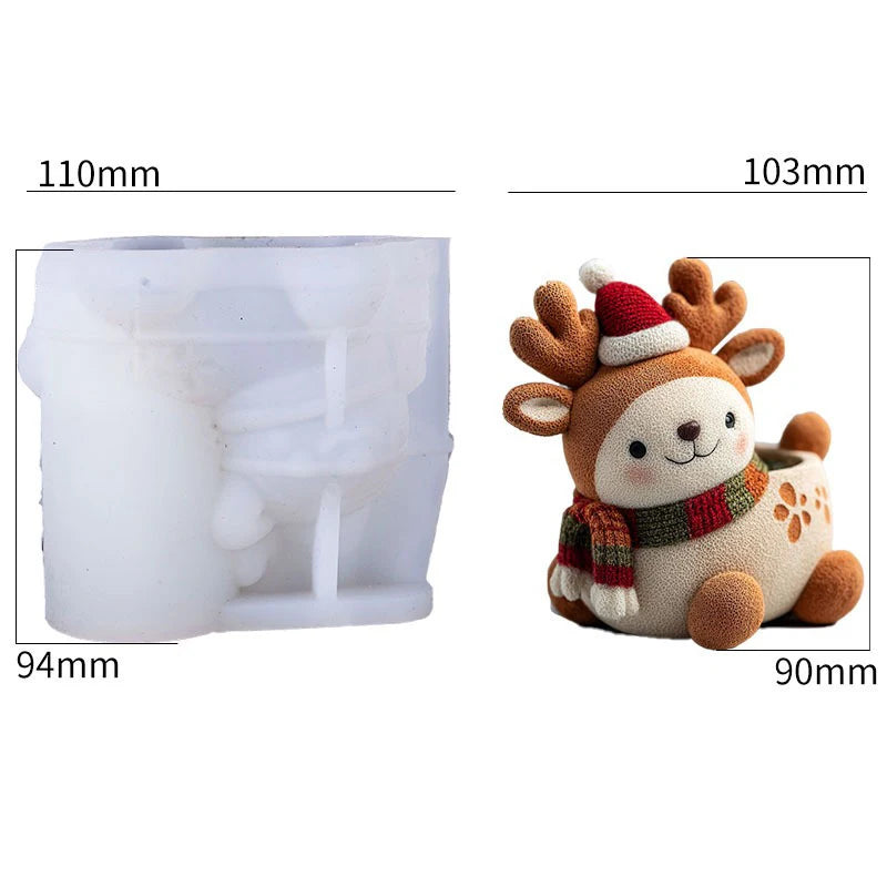 Deer Silicone Mold – DIY Candle, Plaster & Flower Pot Craft