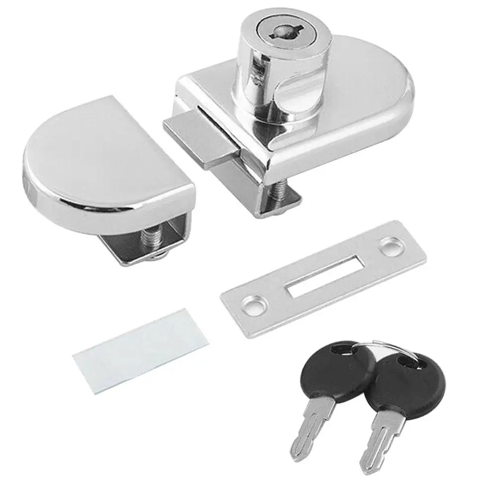 Punch-Free Glass Cabinet Door Lock | Zinc Alloy Sliding Lock