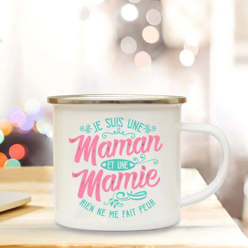Super Mamie I Love You Enamel Mug | Grandmother Gift Mug