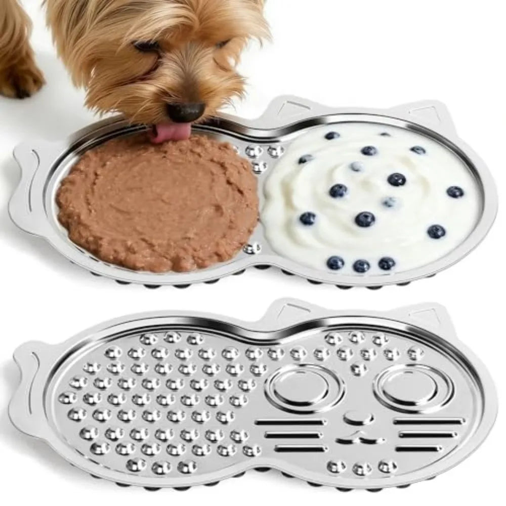 Stainless Steel Lick Mat – Non-Slip Slow Feeder for Dogs & Cats
