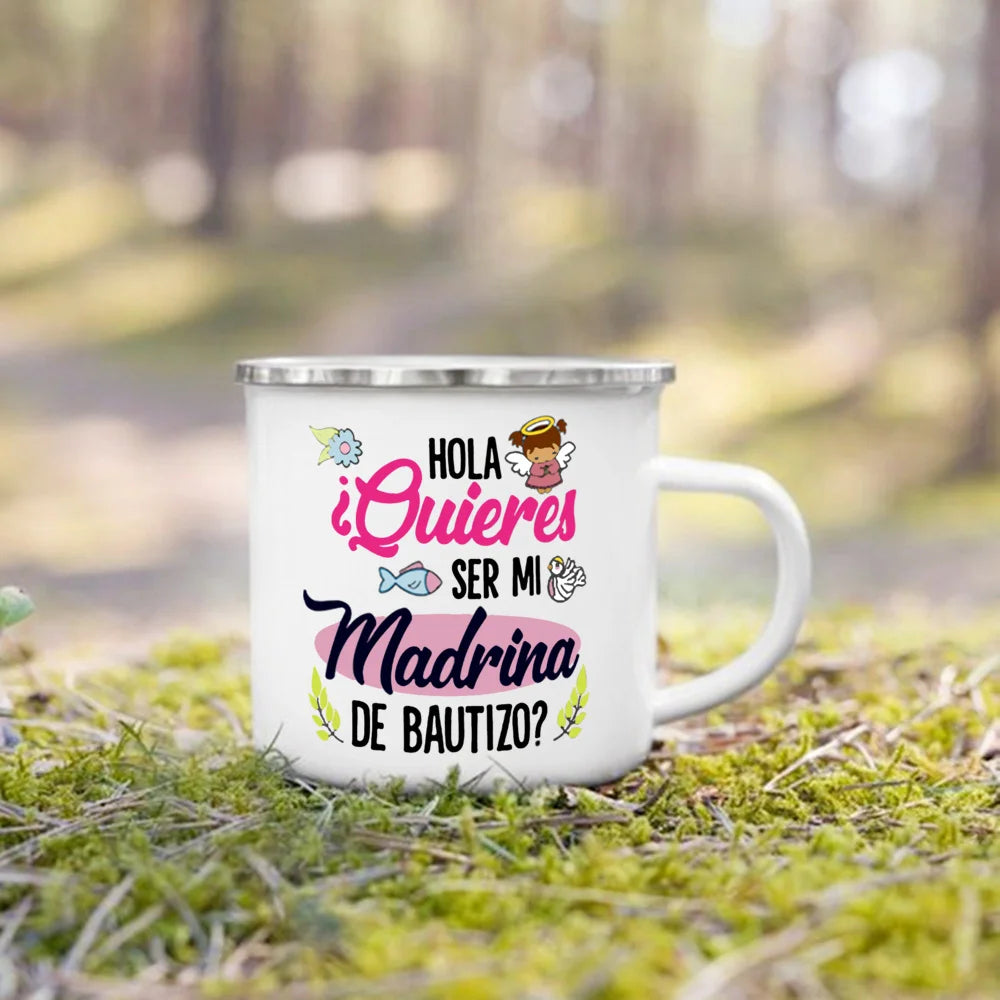 Would You Be My Godmother Enamel Mug – Godmother Gift