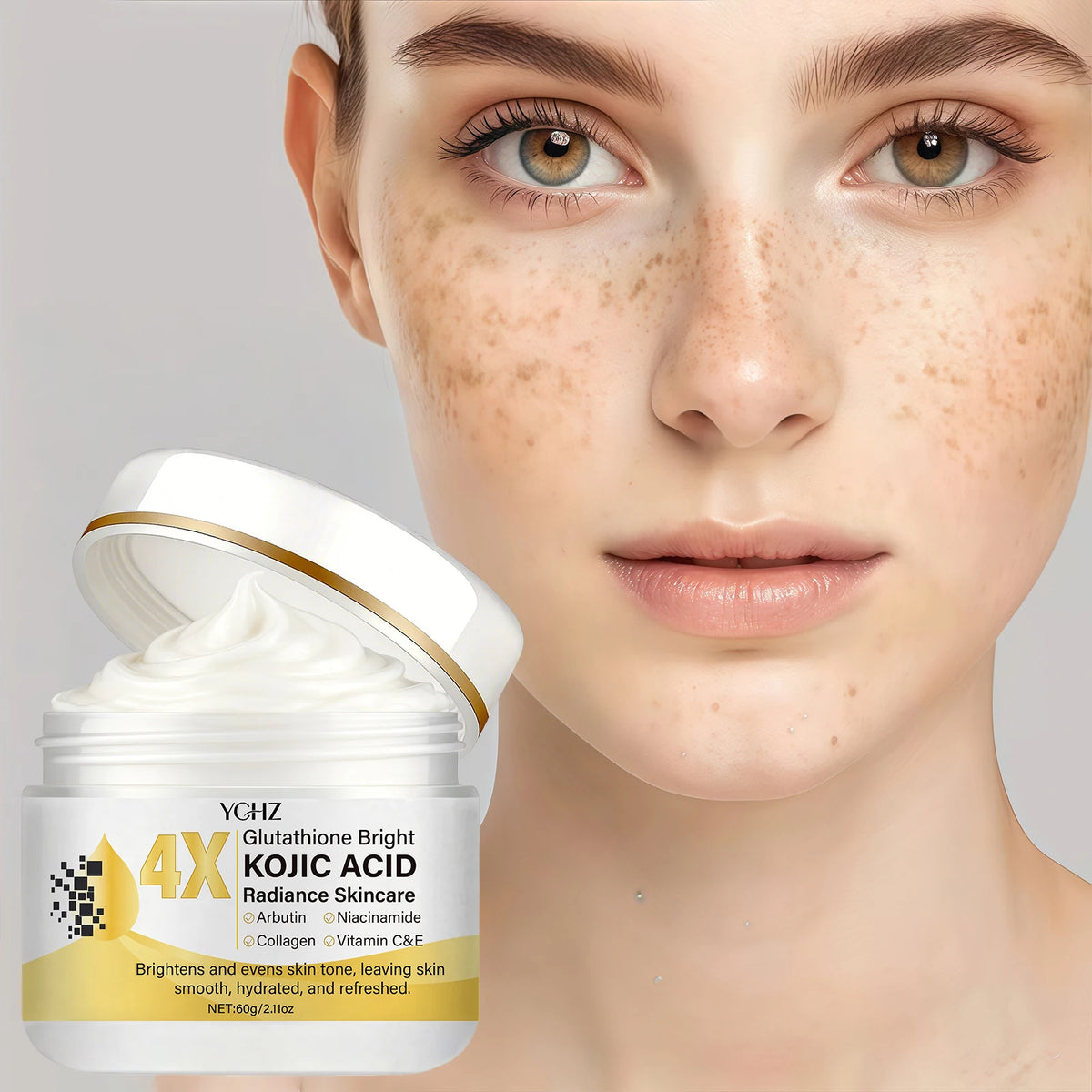 YCHZ Kojic Acid Face Cream – Brightening & Moisturizing 60g
