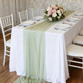Chiffon Lace Trim Table Runner – Wedding & Party Décor