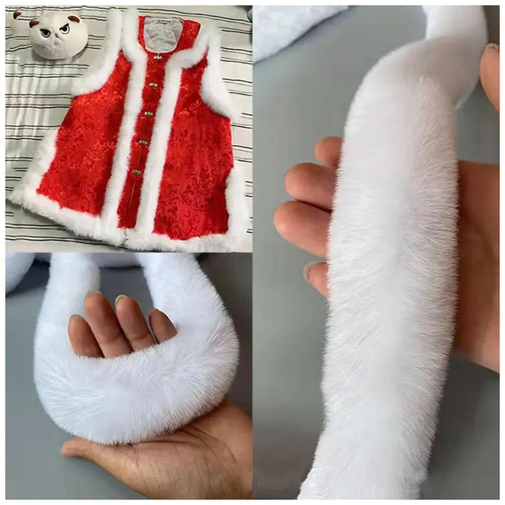Faux Rabbit Fur Ribbon Trim 5cm×100cm – Fluffy Furry Tape