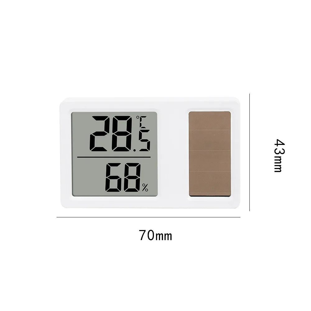 Solar Powered Digital Thermometer Hygrometer | Mini Indoor Gauge