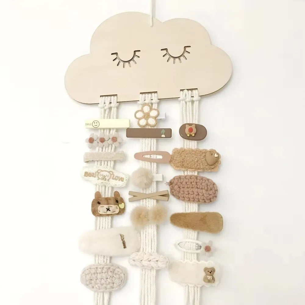 Wooden Wall Mount Hair Bow & Clip Organizer – DIY Decor