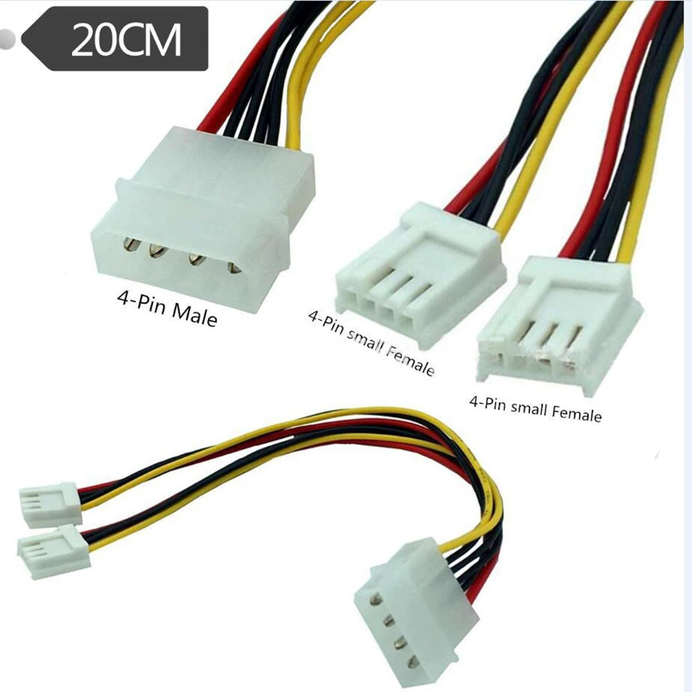 IDE to FDD Power Cable Splitter – 4-Pin Molex Adapter, 20cm
