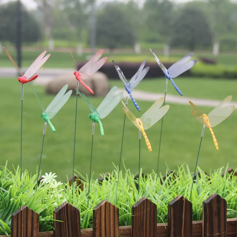 10-Pack Dragonfly Garden Stakes | Potted Plant Décor Picks