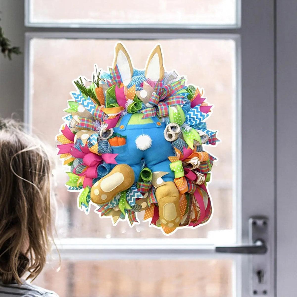 Easter Bunny Wreath Wall Decals & Garland Stickers | Home Decor