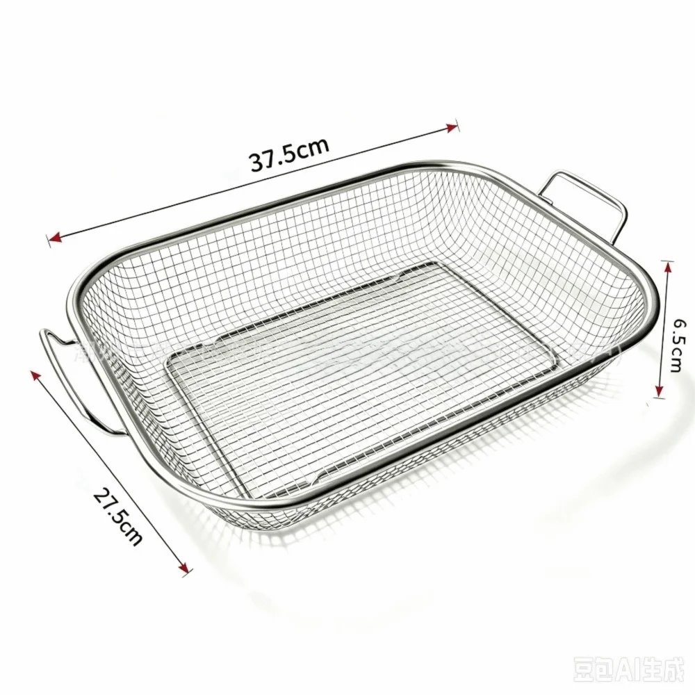 Stainless Steel BBQ Grill Basket | Fine Mesh, Built-In Handles