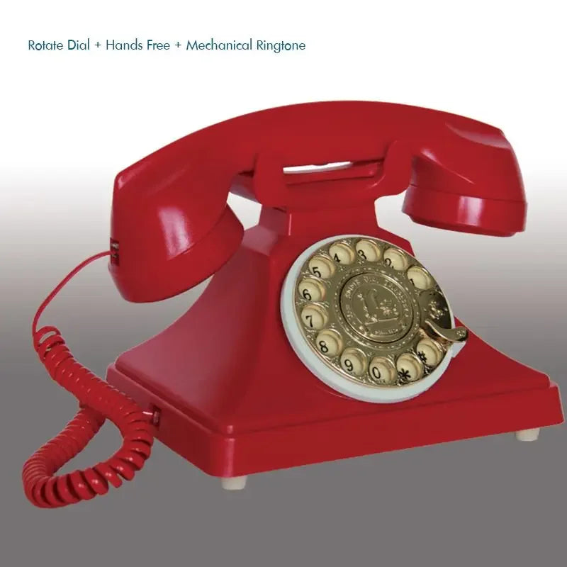 Retro Rotary Dial Telephone – Corded Landline with Caller ID