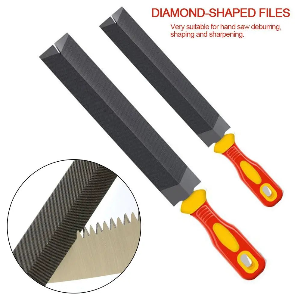 Diamond-Shaped Steel File – Hand Saw Sharpener & Wood Rasp