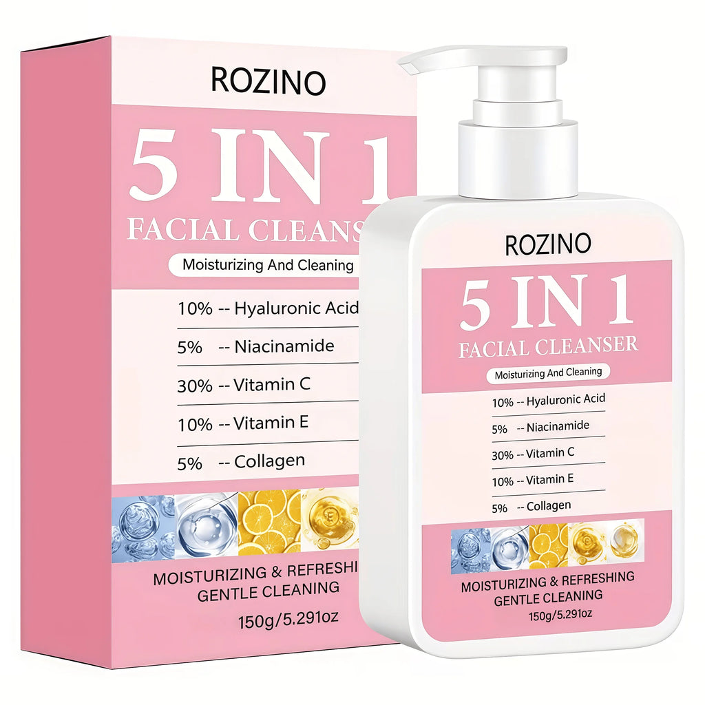 ROZINO 5-in-1 Facial Cleanser 150g – Hyaluronic Acid & Niacinamide