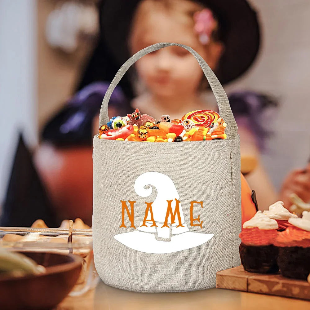 Personalised Halloween Trick or Treat Bag – Ghost Bat Tote