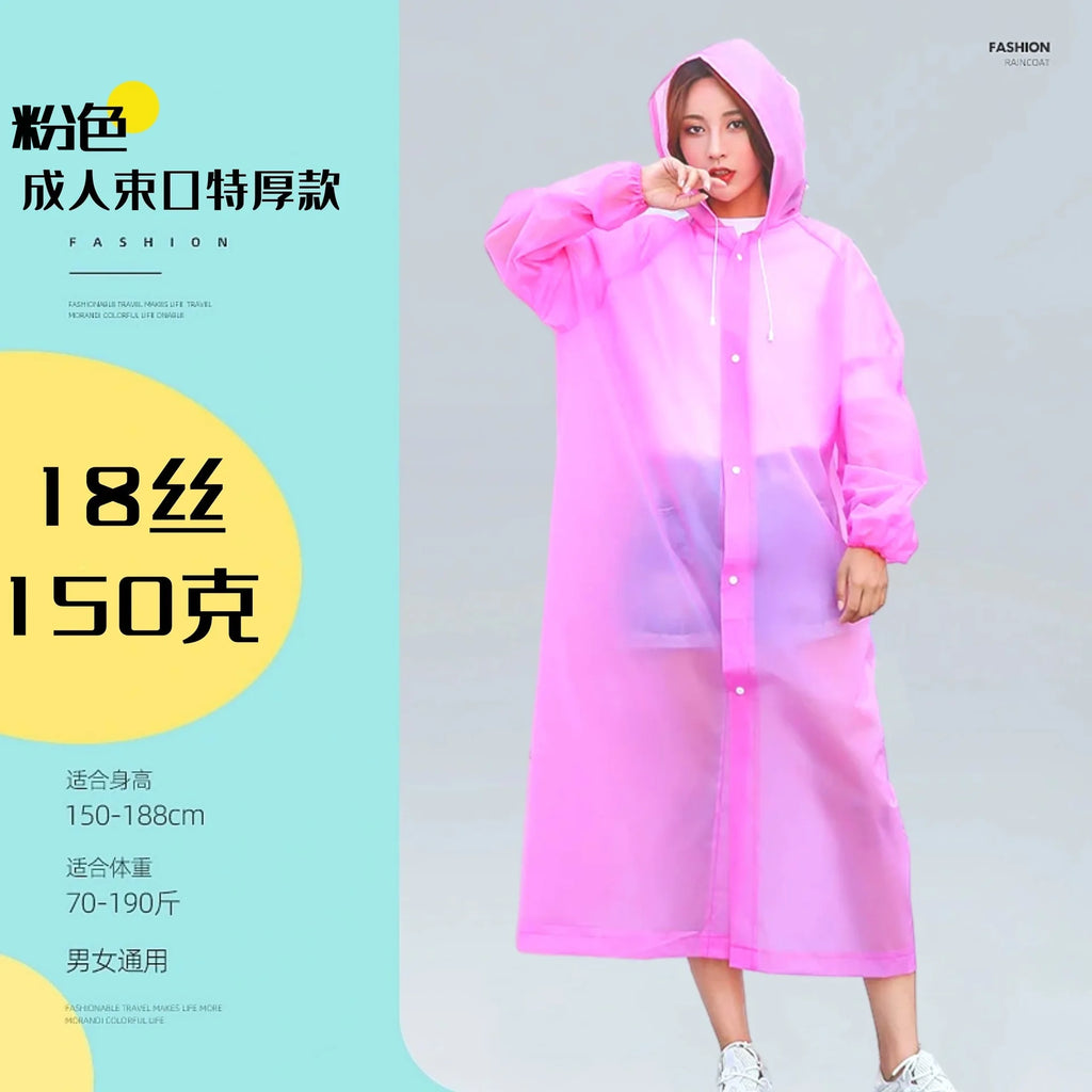 2-Pack Reusable EVA Raincoat Ponchos – Waterproof Hooded Outdoor