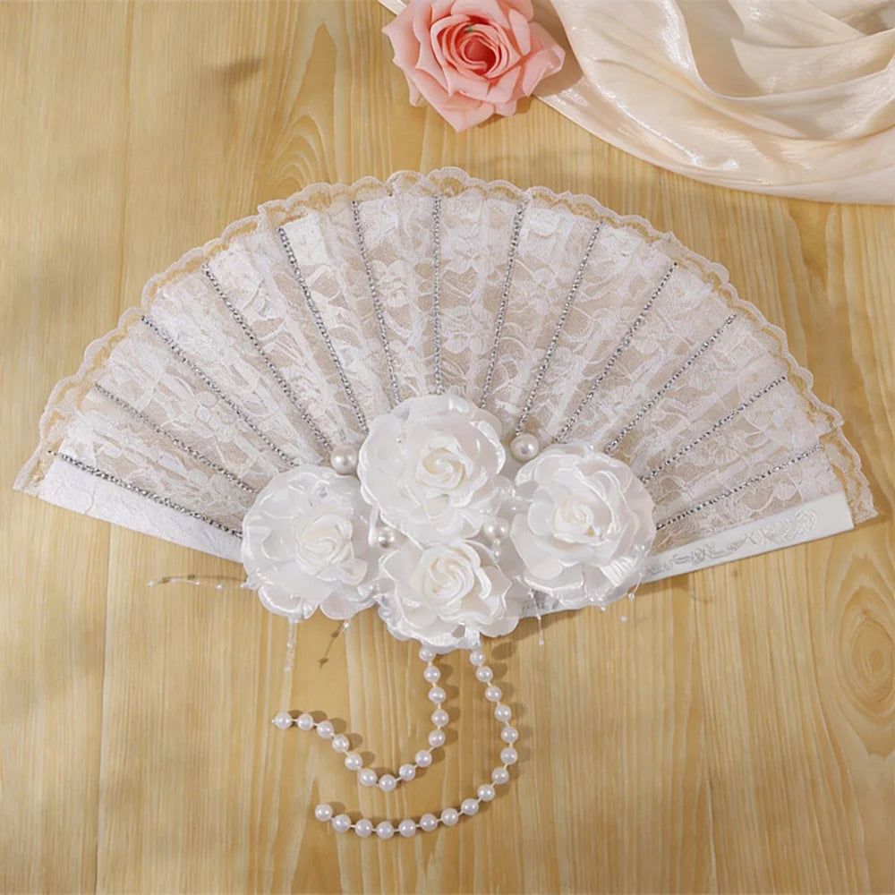 Snow White Feather Foldable Fan – Bridal Wedding Decoration