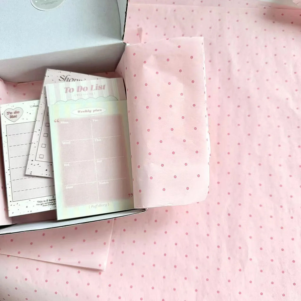 Pink Wavy Dots Gift Wrapping Paper – 10-Pack DIY Bouquet Wrap