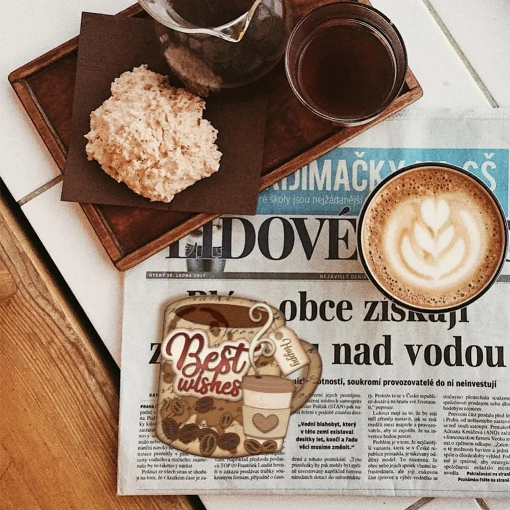2-Piece Coffee & Tea Cup Cutting Dies for DIY Scrapbooking