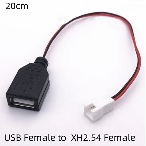 USB to XH2.54 / PH2.0 Terminal Cable | 2-Core Power Supply